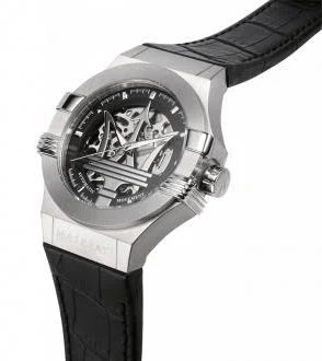 Orologio Maserati R8821108001 Automatico Uomo Scheletrato Pelle Nero 42mm
