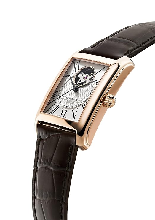 Frederique Constant FC-310MC4S34 automatico Swiss Made cassa oro rosa rettangolare 30.4×33.3 mm quadrante bianco open-heart