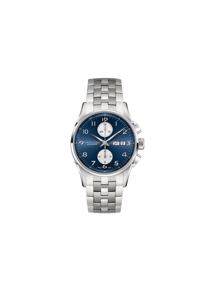 Hamilton Jazzmaster Automatic Chronograph H32576141 Swiss Made quadrante blu cronografo automatico acciaio inox 41 mm vetro zaffiro calibro H-21