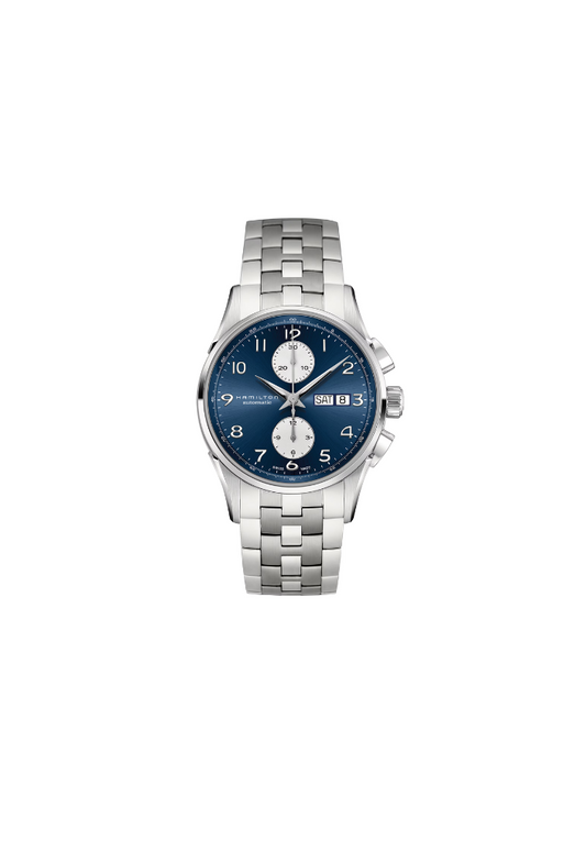 Hamilton Jazzmaster Automatic Chronograph H32576141 Swiss Made quadrante blu cronografo automatico acciaio inox 41 mm vetro zaffiro calibro H-21