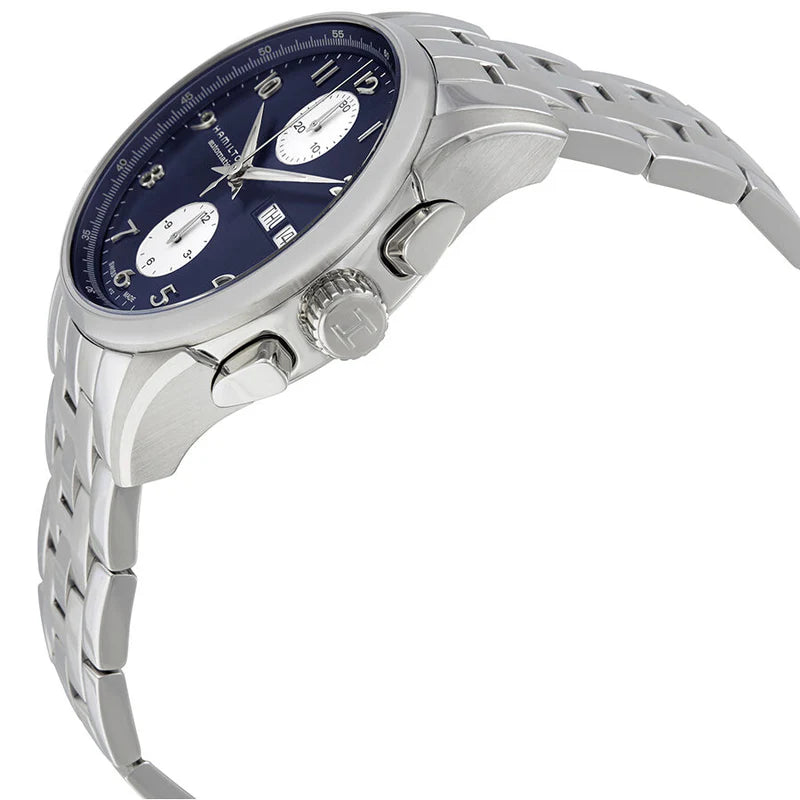 Hamilton Jazzmaster Automatic Chronograph H32576141 Swiss Made quadrante blu cronografo automatico acciaio inox 41 mm vetro zaffiro calibro H-21