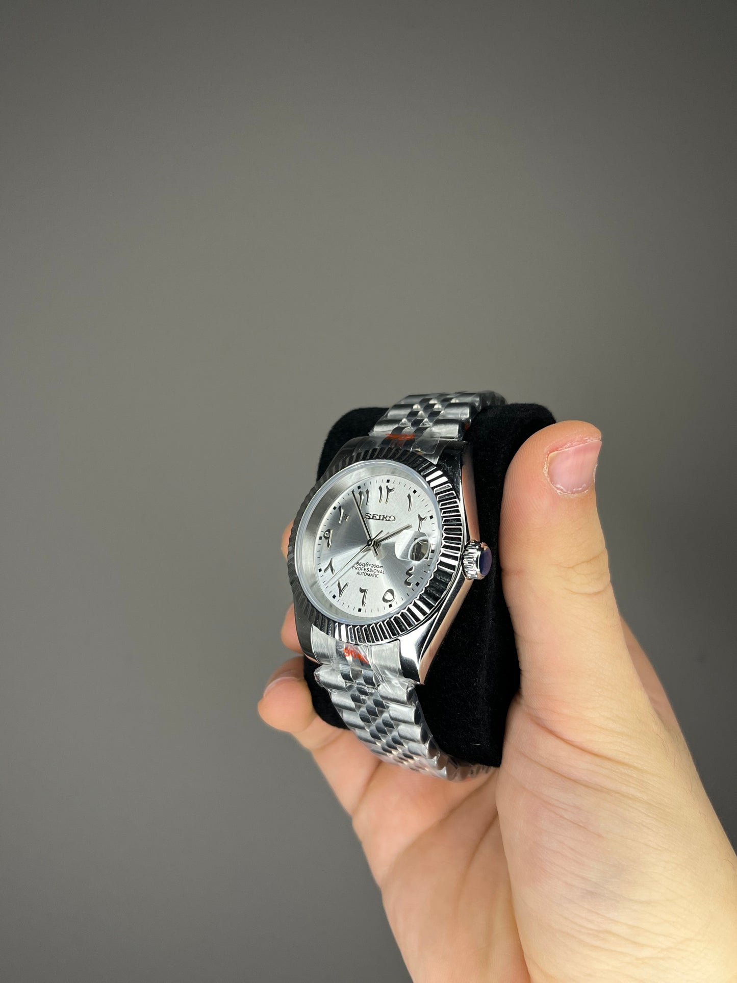 Custom arabic mod grey watch