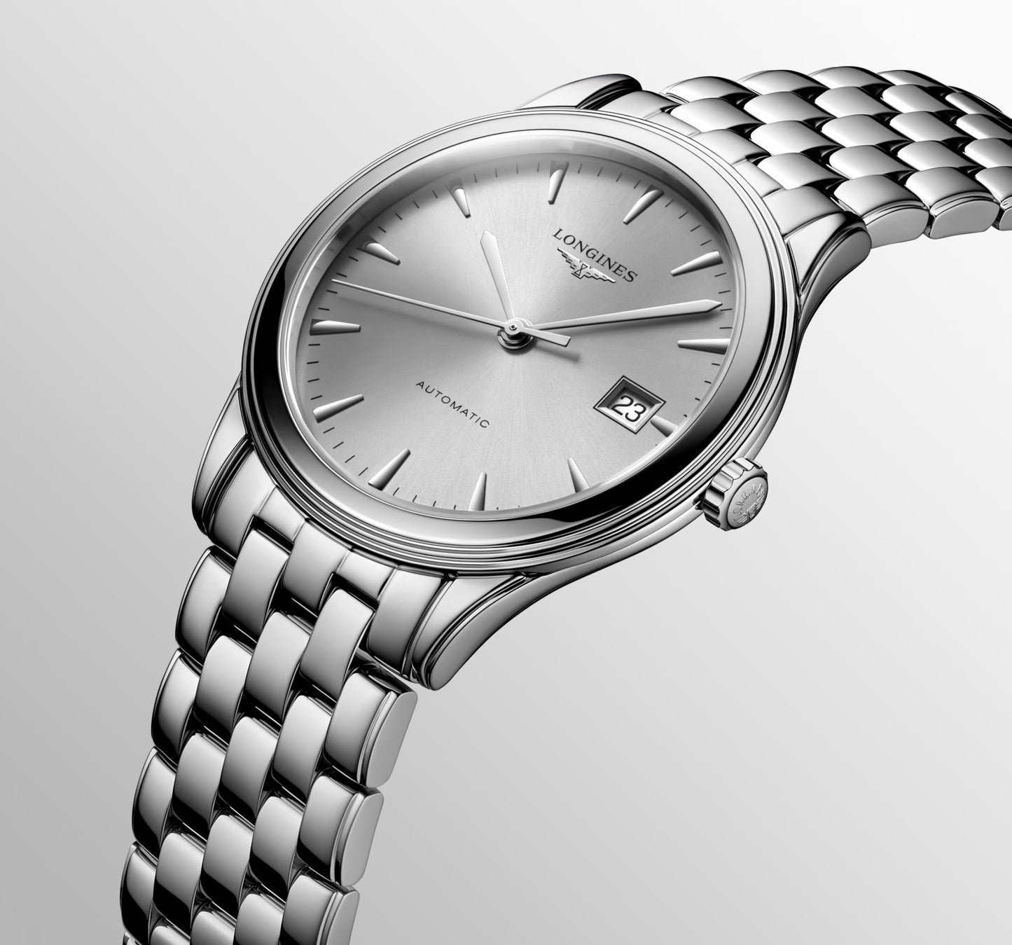Longines Flagship Classic L4.974.4.72.6 orologio automatico Swiss Made acciaio argento quadrante solei