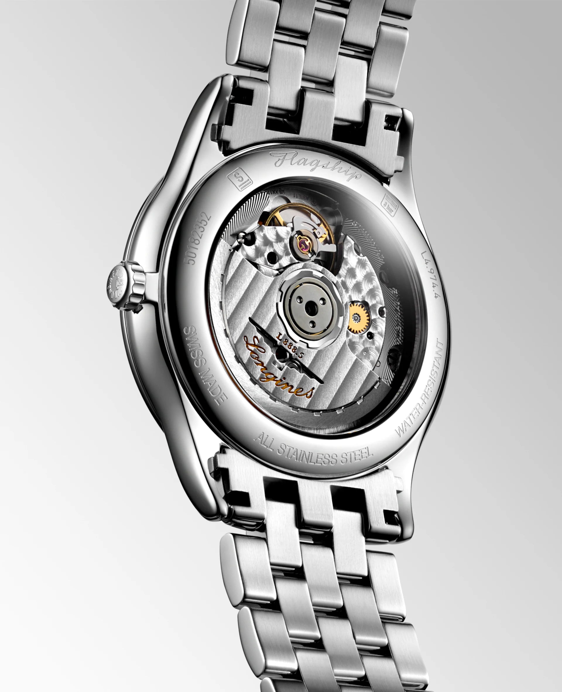 Longines Flagship Classic L4.974.4.72.6 orologio automatico Swiss Made acciaio argento quadrante solei
