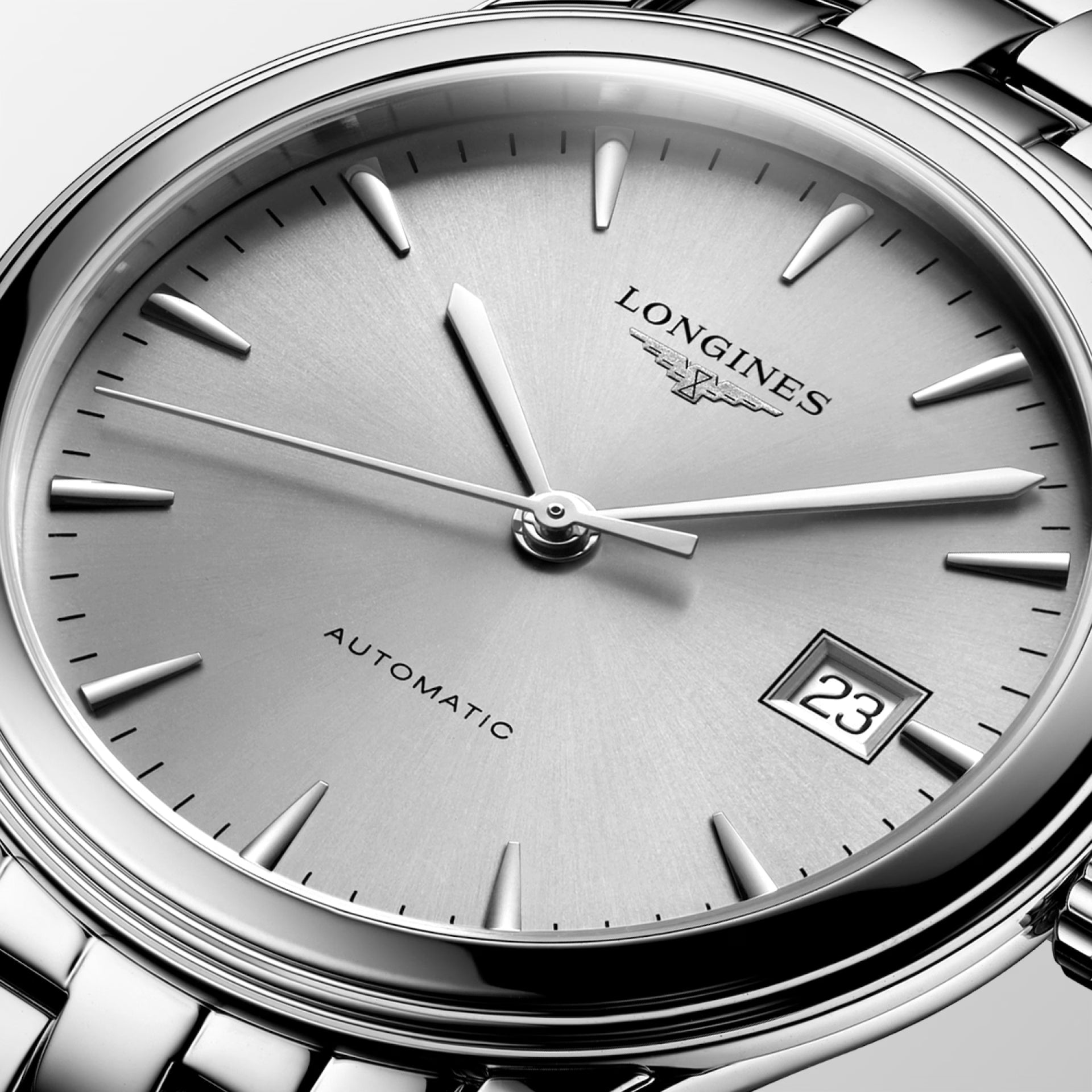 Longines Flagship Classic L4.974.4.72.6 orologio automatico Swiss Made acciaio argento quadrante solei