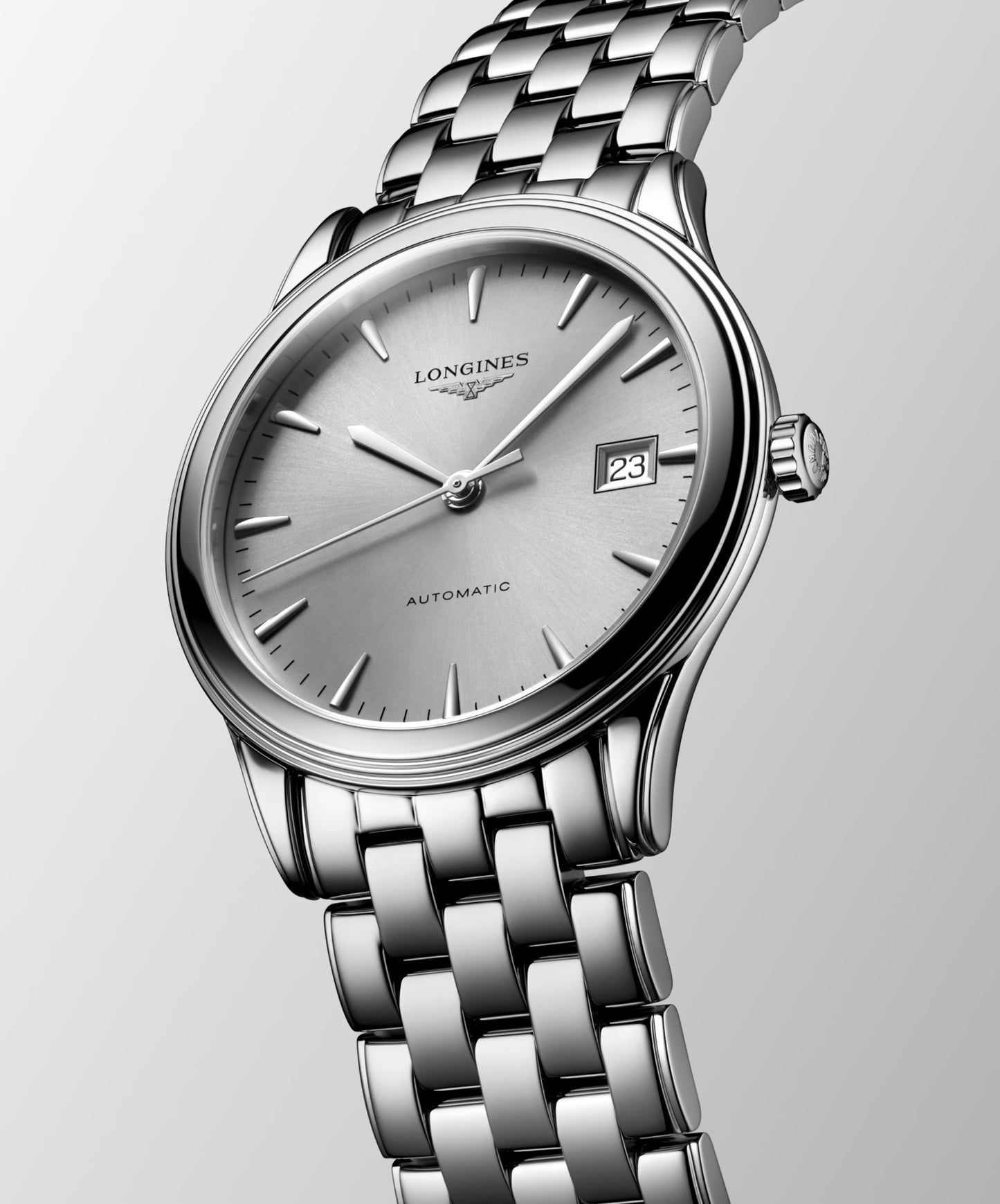 Longines Flagship Classic L4.974.4.72.6 orologio automatico Swiss Made acciaio argento quadrante solei
