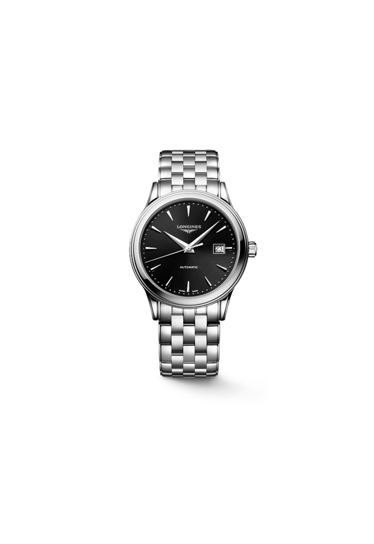 Longines Flagship Classic L4.984.4.59.6 orologio automatico Swiss Made acciaio nero quadrante solei