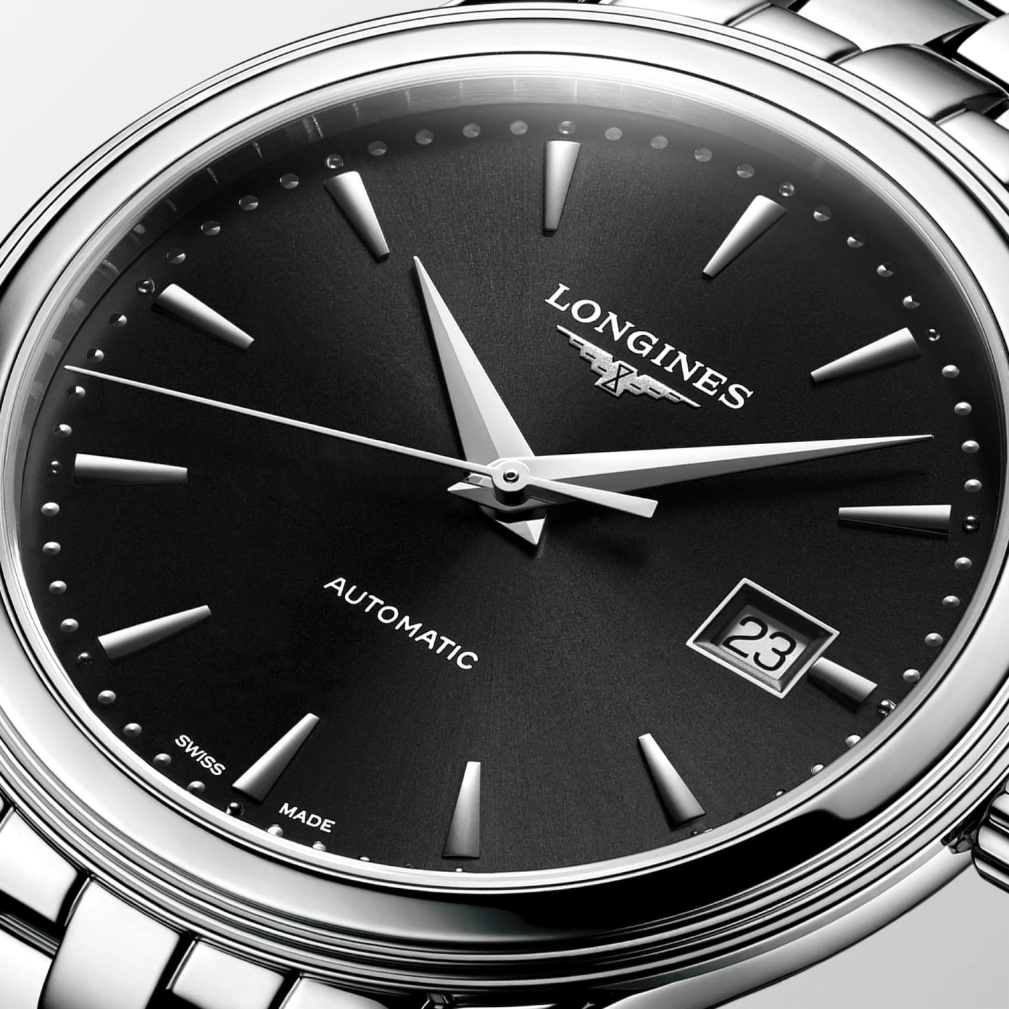 Longines Flagship Classic L4.984.4.59.6 orologio automatico Swiss Made acciaio nero quadrante solei