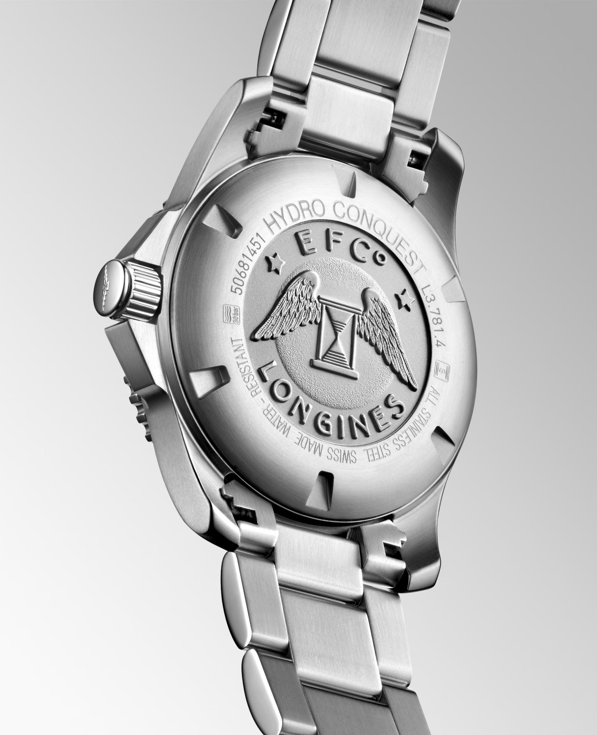 Longines HydroConquest L3.781.4.56.6 orologio automatico Swiss Made acciaio nero lunetta ceramica