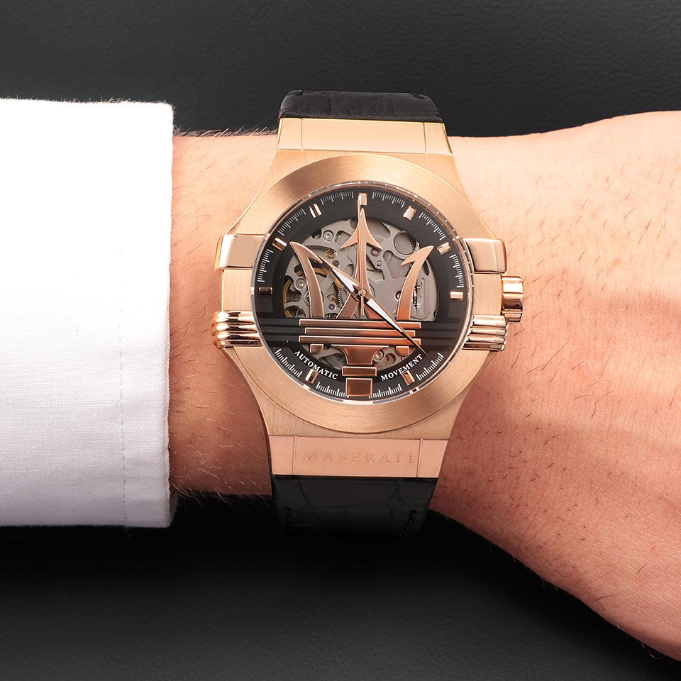 Orologio Maserati Potenza Uomo: Quarzo, Acciaio, Oro Rosa E Nero, Data - R8851108002