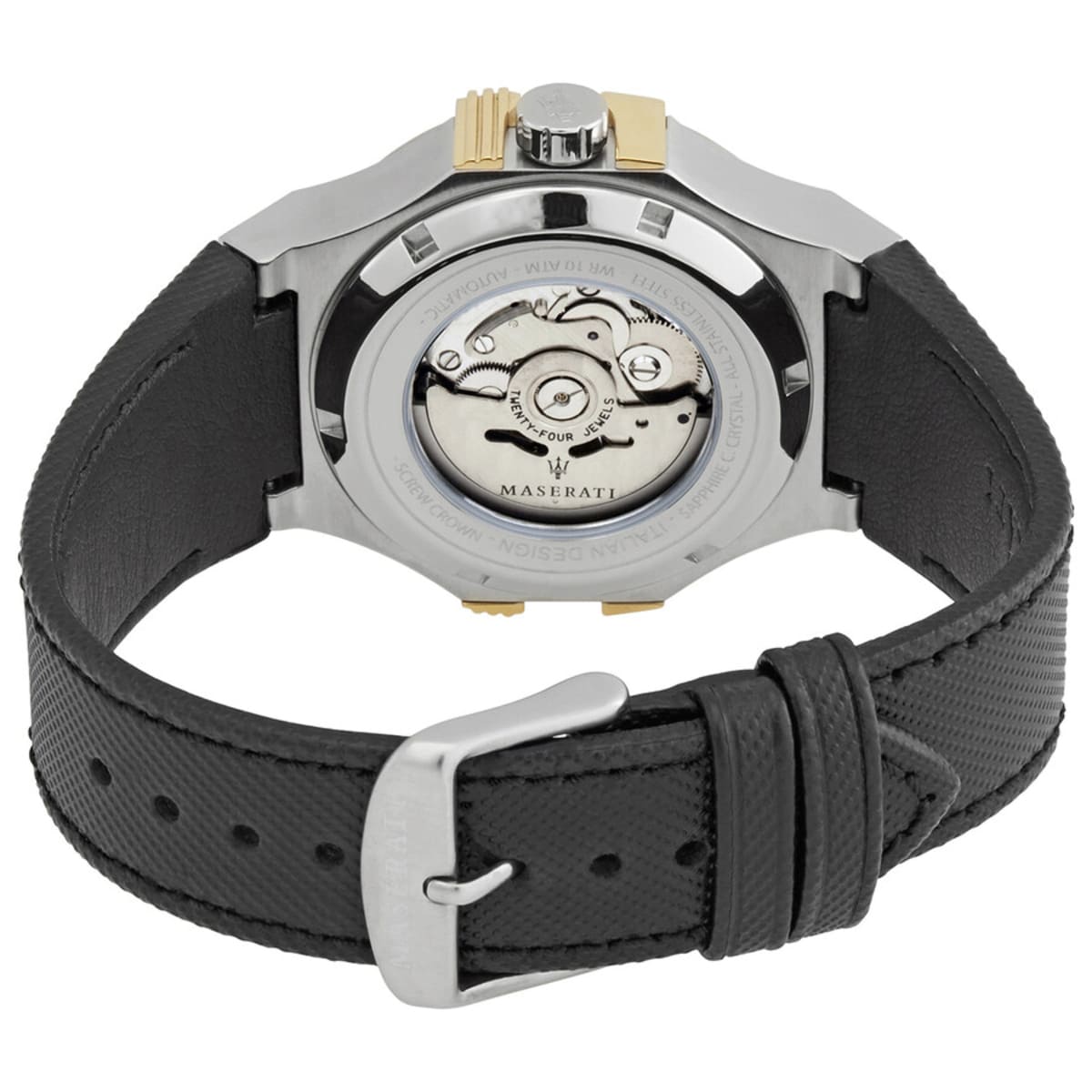 Maserati Potenza automatico uomo R8821108011 quadrante skeleton nero silver cassa acciaio 42 mm cinturino pelle nera