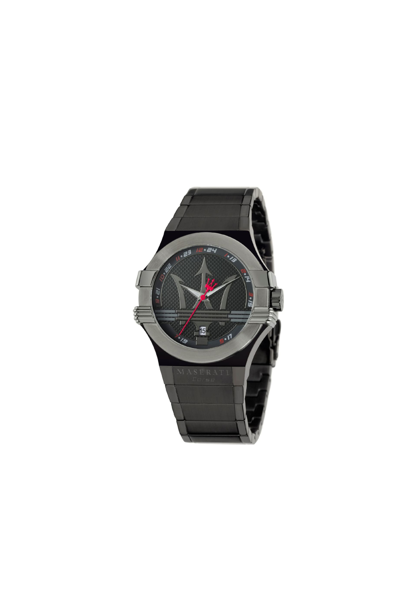 Maserati Potenza R8853108003 orologio uomo quarzo cassa acciaio nero 42 mm bracciale acciaio nero datario