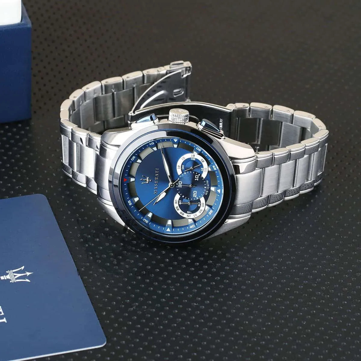 Maserati Traguardo cronografo uomo quarzo blu acciaio 45 mm R8873612014