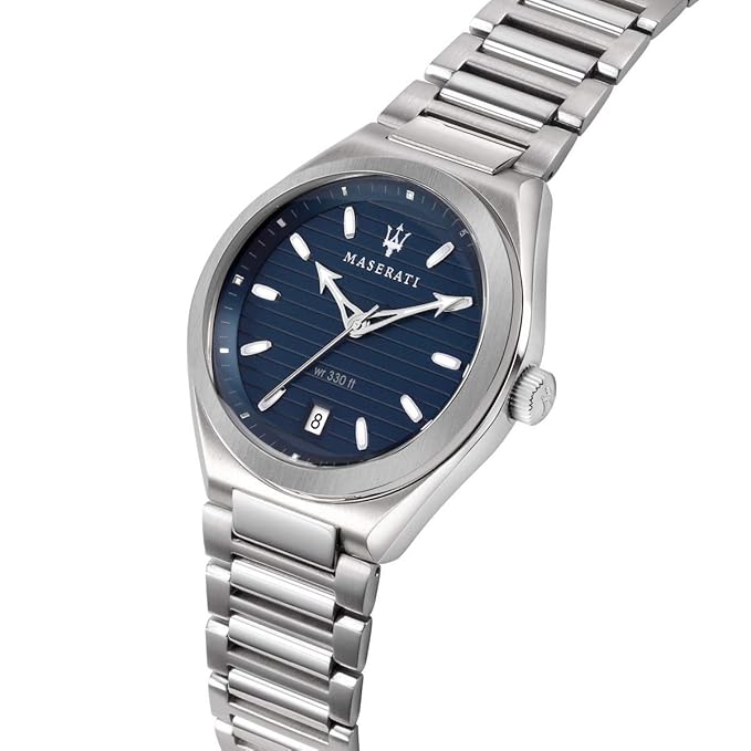 Maserati Triconic uomo quarzo R8853139002 cassa acciaio 40x45 mm cinturino argento