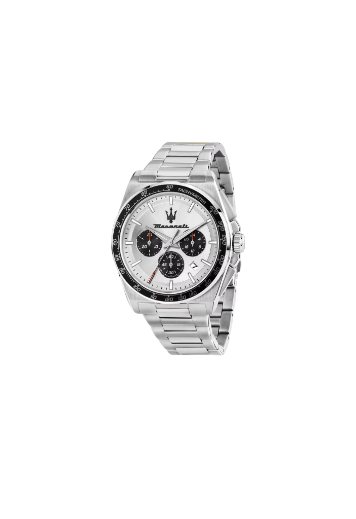 Maserati Velocità R8873652006 – Orologio cronografo uomo – Quarzo – Cassa acciaio Ø 43mm – Quadrante silver – Cinturino acciaio silver