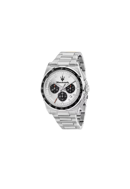 Maserati Velocità R8873652006 – Orologio cronografo uomo – Quarzo – Cassa acciaio Ø 43mm – Quadrante silver – Cinturino acciaio silver