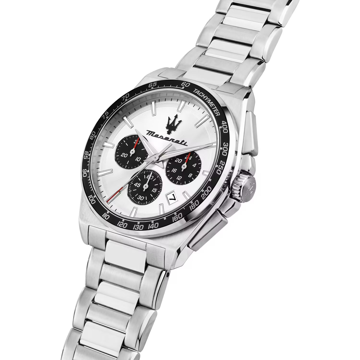 Maserati Velocità R8873652006 – Orologio cronografo uomo – Quarzo – Cassa acciaio Ø 43mm – Quadrante silver – Cinturino acciaio silver