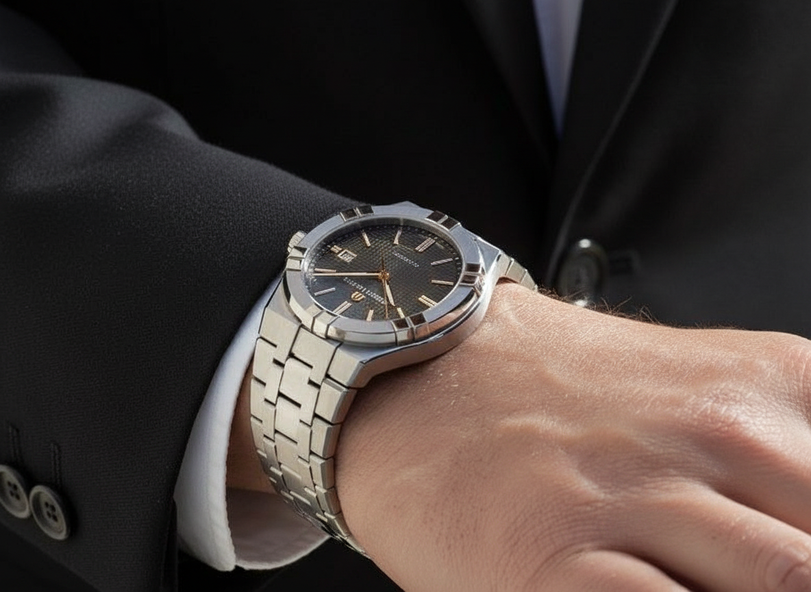 Maurice Lacroix AIKON Automatic Date 42 mm quadrante grigio acciaio automatico Swiss Made AI6008-SS002-331-1.