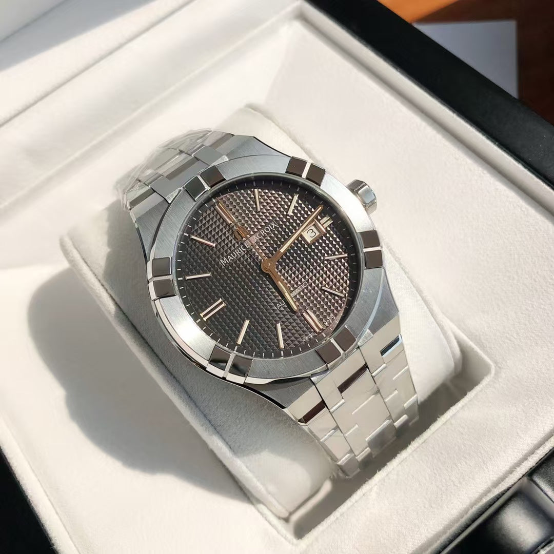 Maurice Lacroix AIKON Automatic Date 42 mm quadrante grigio acciaio automatico Swiss Made AI6008-SS002-331-1.