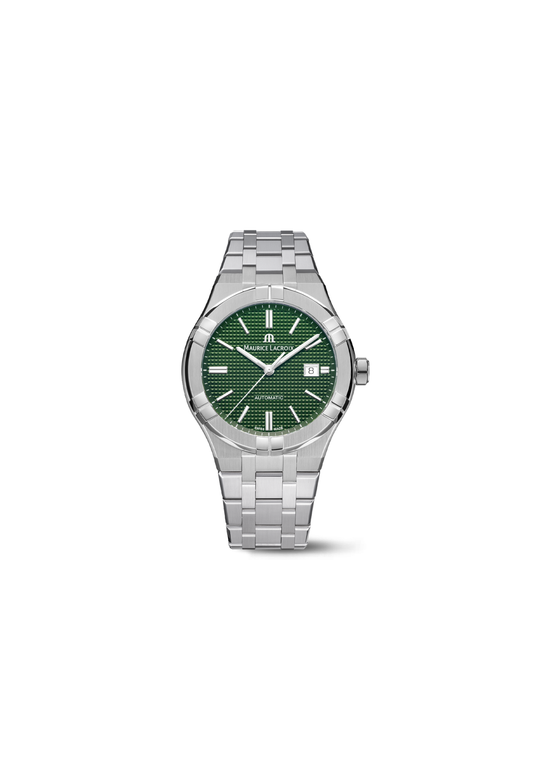 Maurice Lacroix AIKON Automatic Date 42mm quadrante verde acciaio automatico Swiss Made AI6008-SS002-630-1.