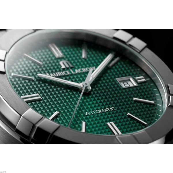 Maurice Lacroix AIKON Automatic Date 42mm quadrante verde acciaio automatico Swiss Made AI6008-SS002-630-1.
