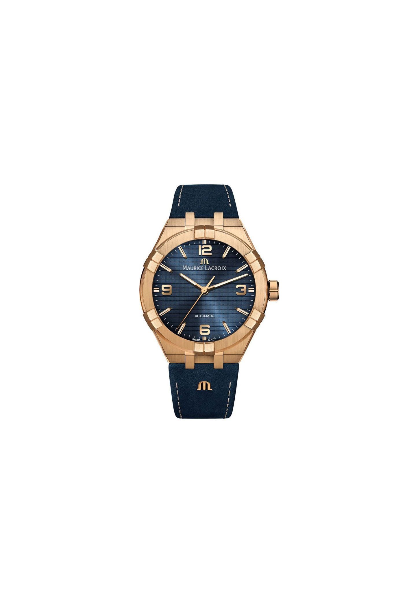 Maurice Lacroix Aikon Automatic Limited Edition AI6008-BRZ01-420-1, 42mm acciaio, quadrante blu Côtes de Genève, cinturino pelle blu, automatico Swiss Made