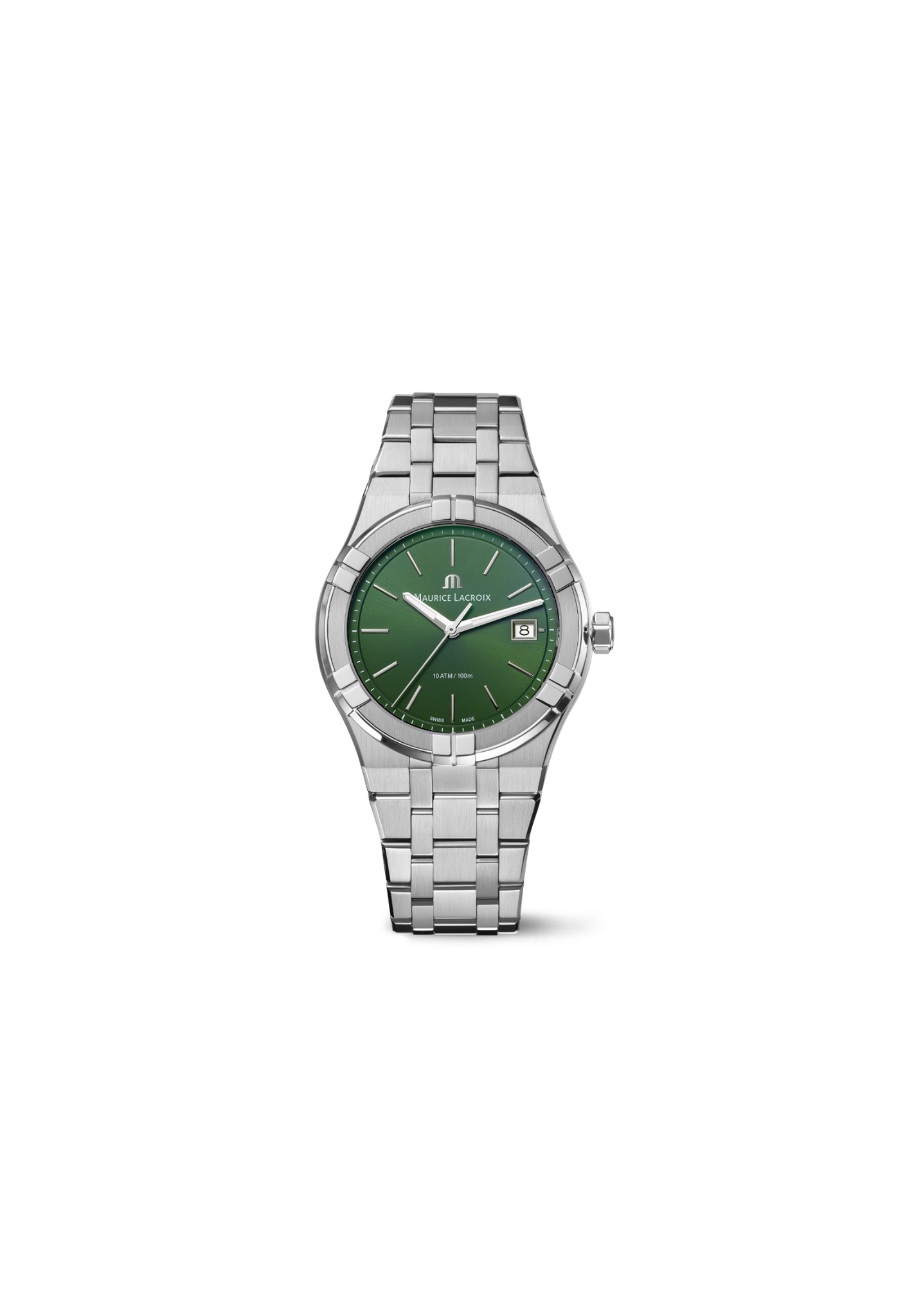 Maurice Lacroix Aikon Quartz 40mm verde AI1108-SS002-630-1 orologio Swiss Made quarzo acciaio vetro zaffiro datario