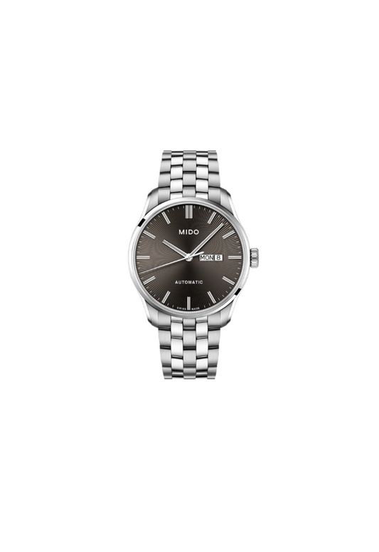 Mido Belluna Sunray Automatic Swiss Made M024.630.11.061.00 orologio uomo quadrante grigio cassa acciaio 42,5mm movimento Powermatic 80