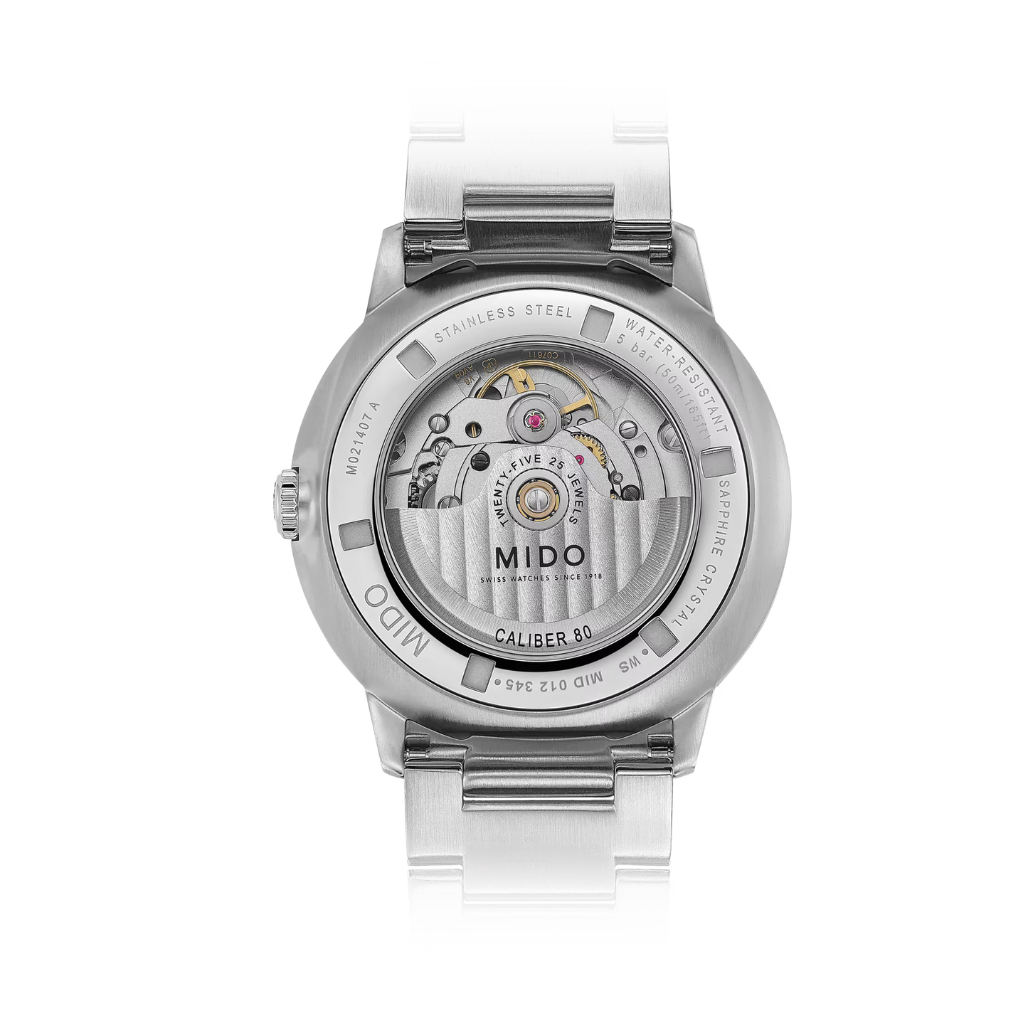 Mido Commander Gradient Automatico Swiss Made nero 40mm quadrante trasparente acciaio inox 316L datario M021.407.11.411.00