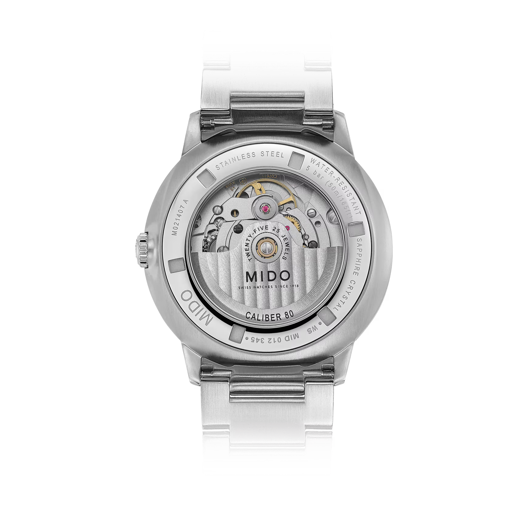 Mido Commander Gradient Automatico Swiss Made nero 40mm quadrante trasparente acciaio inox 316L datario M021.407.11.411.00