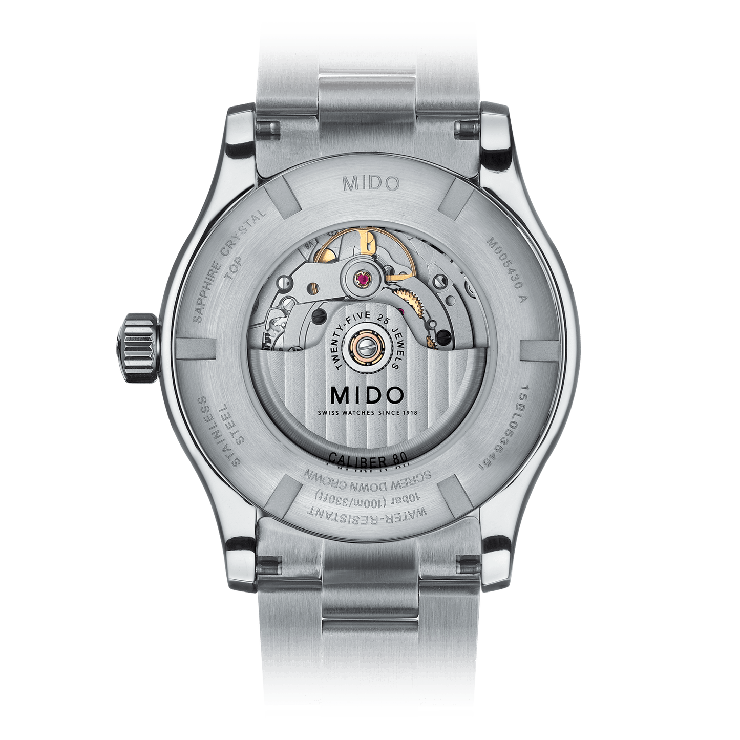 Mido Multifort Gent Automatico Swiss Made grigio 42 mm M005.430.11.061.80 con movimento Caliber 80, vetro zaffiro, datario giorno e data e bracciale acciaio.