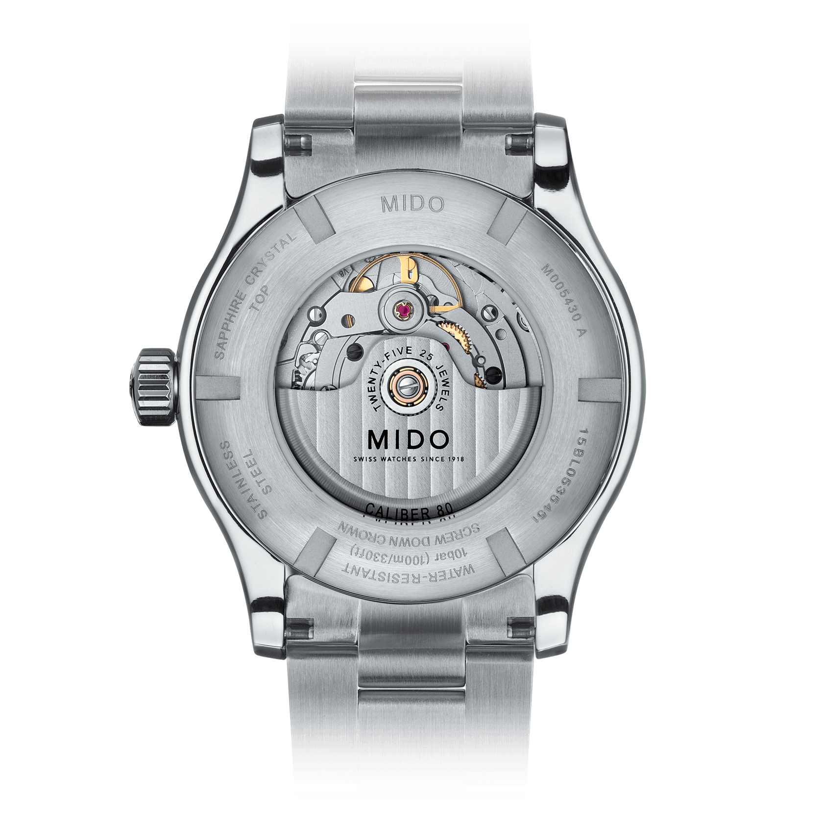 Mido Multifort Gent Automatico Swiss Made grigio 42 mm M005.430.11.061.80 con movimento Caliber 80, vetro zaffiro, datario giorno e data e bracciale acciaio.
