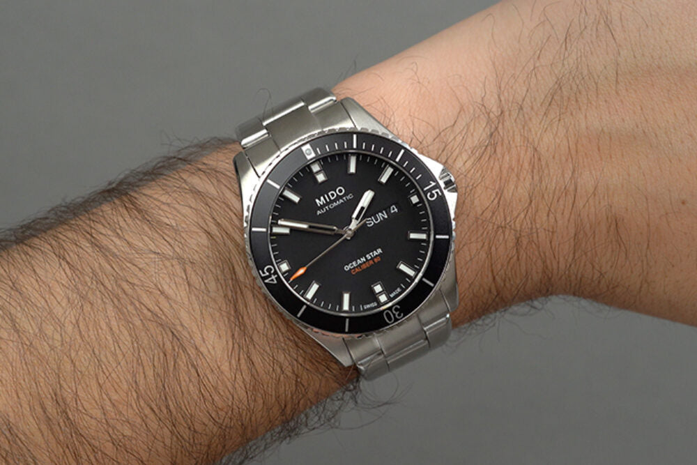 Mido Ocean Star Automatic Swiss Made nero 42,5 mm acciaio movimento automatico vetro zaffiro datario M026.430.11.051.00