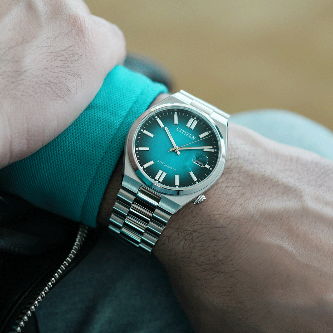 Citizen TSUYOSA Automatic 8210 Green Dial – Silver Men’s Mechanical Watch – Cod. NJ0151-88X