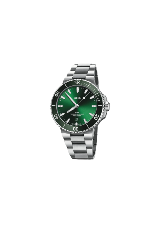 Oris Aquis Date Automatic Swiss Made Verde 43.5mm – 01 733 7789 4157-07 8 23 04PEB orologio uomo acciaio quadrante verde zaffiro movimento automatico