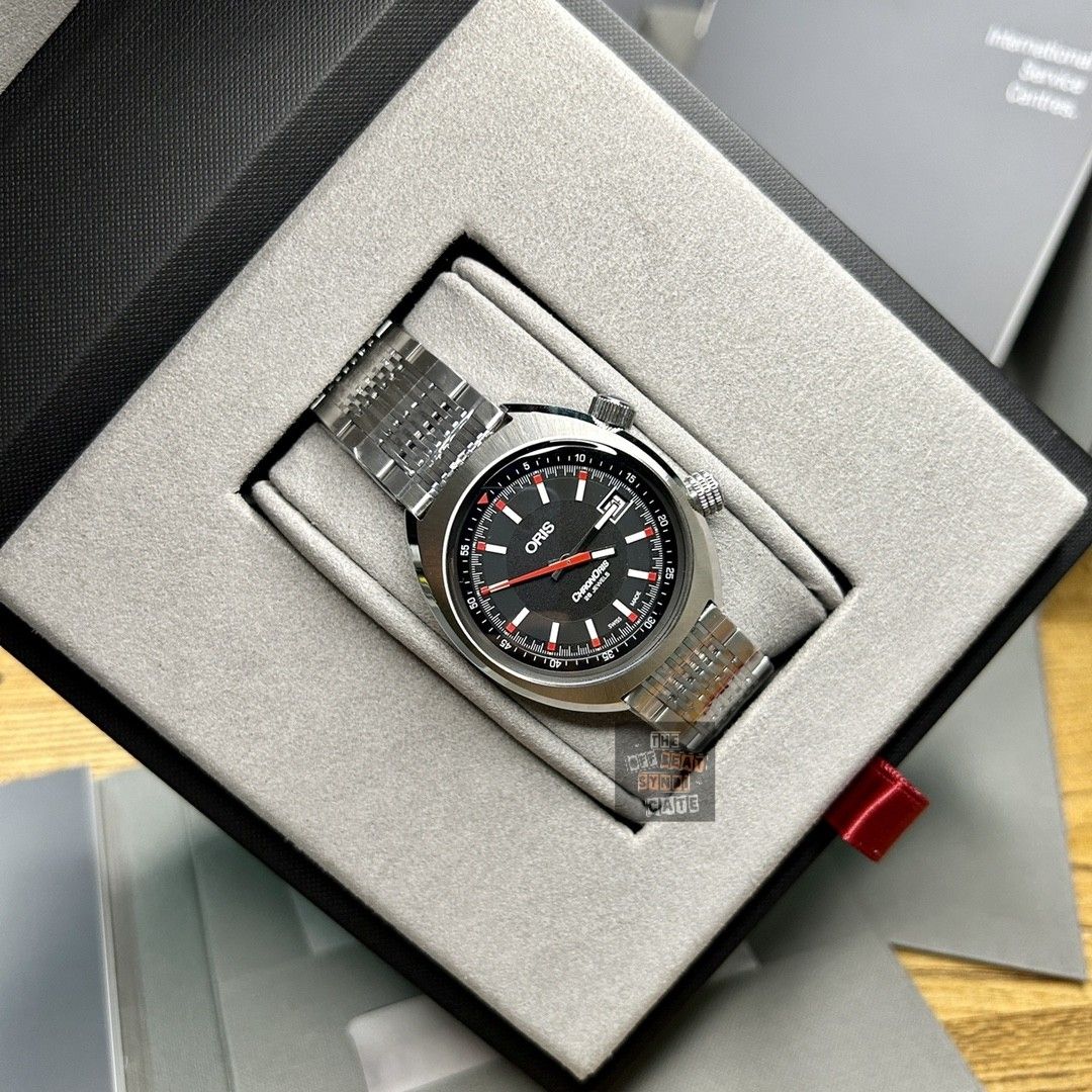 Oris Chronoris Date automatico 39mm acciaio quadrante nero ref 01 733 7737 4054-07 8 19 01 Swiss Made