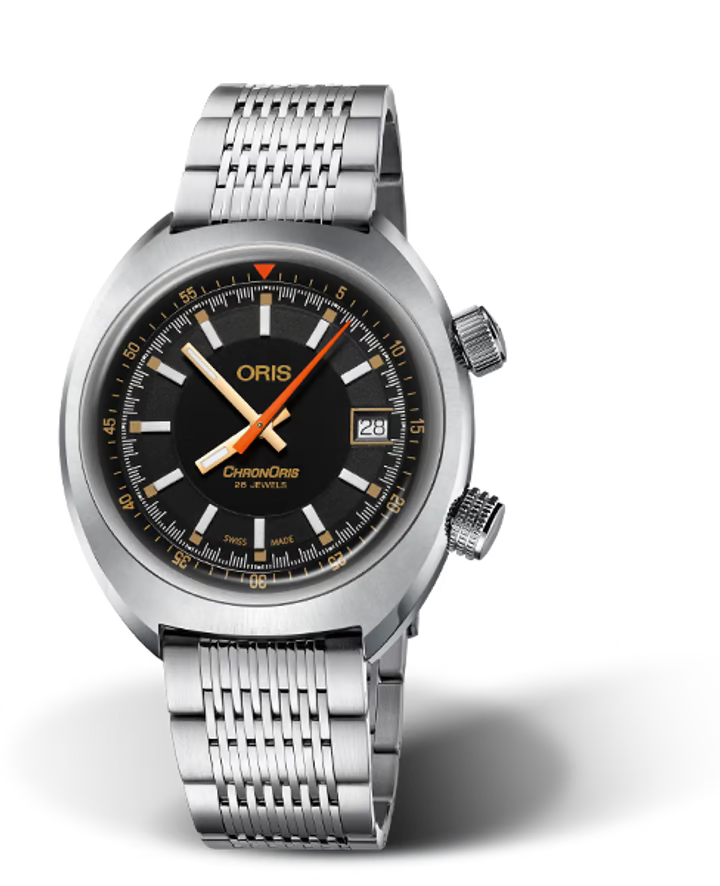 Oris Chronoris Movember Edition automatico 39mm acciaio quadrante nero ref 01 733 7737 4034-Set MB Swiss Made