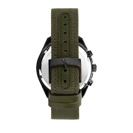 Philip Watch Blaze R8271995026 cronografo uomo 42 mm con quadrante nero, cassa con finitura nera e cinturino in tessuto verde.