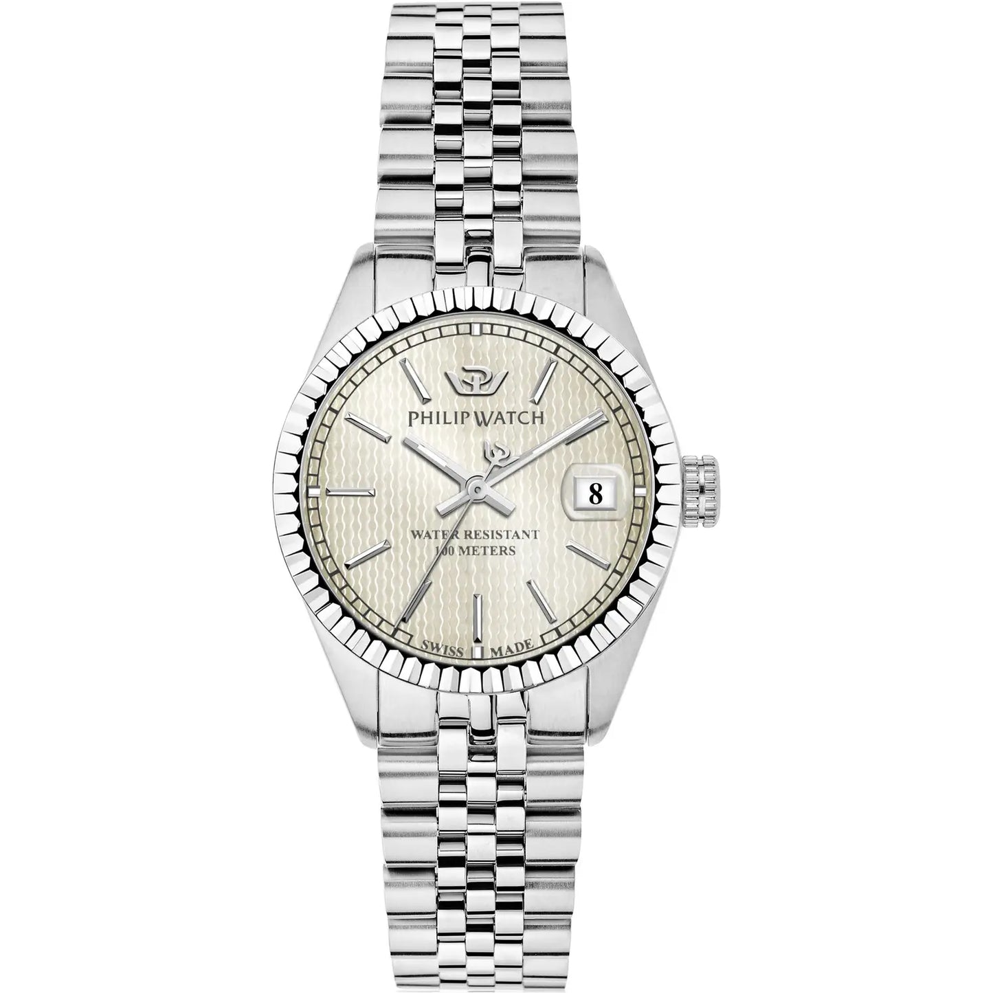 Philip Watch Caribe R8253597539 – Orologio donna quarzo Swiss Made, acciaio, quadrante grigio, vetro zaffiro, 31mm