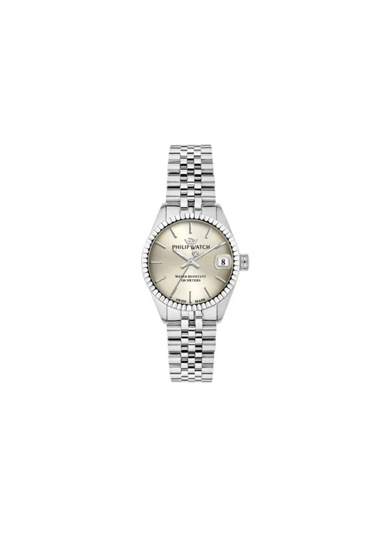 Orologio Philip Watch Caribe donna R8253597548 – quarzo Swiss Made, acciaio, quadrante avorio, 31mm