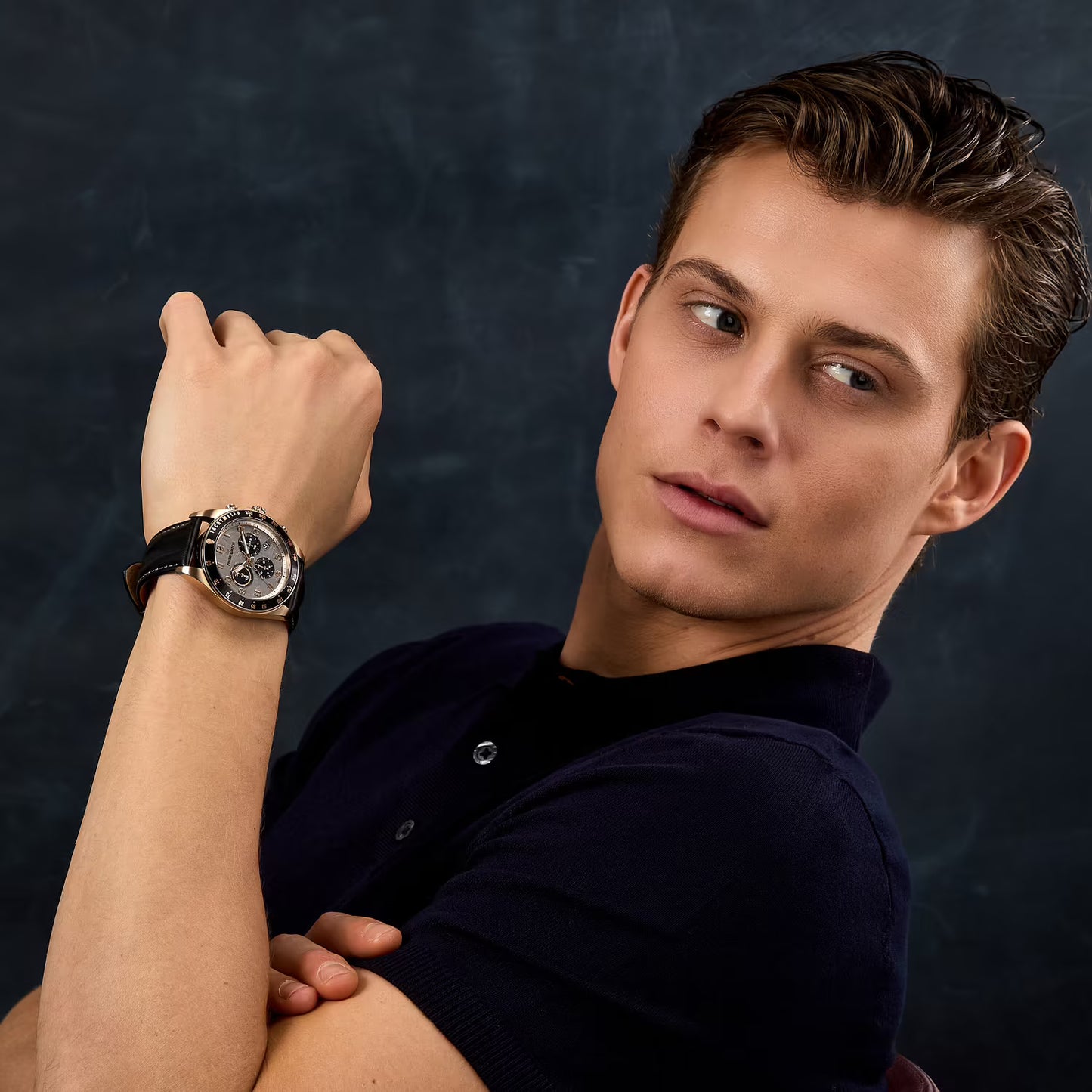 Philip Watch Caribe Sport Quarzo Swiss Made Rose-Gold 42mm R8271607003 cronografo uomo pelle nero vetro zaffiro