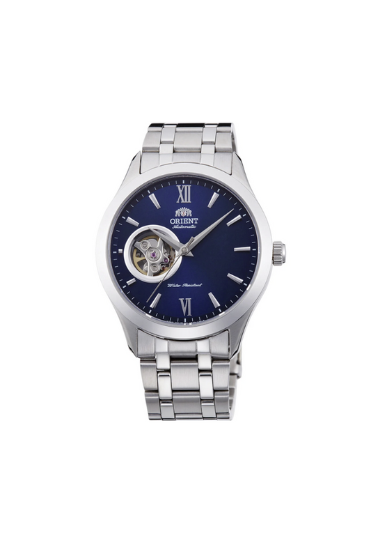 Blue orient open heart watch