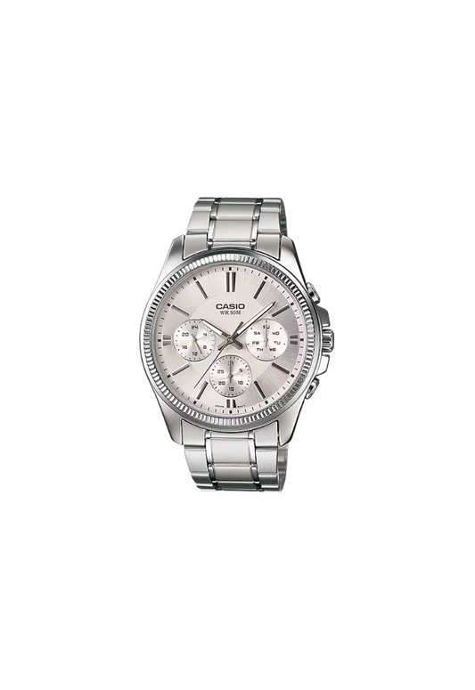 Orologio Casio MTP-1375D-7A bianco in acciaio