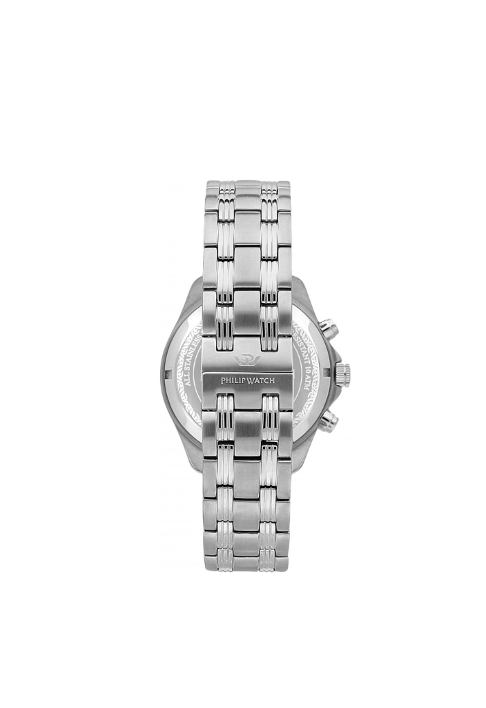 Philip Watch R8273665005 cronografo uomo Swiss Made – quadrante blu, cassa 41mm acciaio, cinturino metallo, vetro minerale, datario.