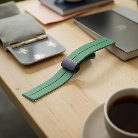 Green Silicone Strap – Modern Comfort with Magnetic Closure