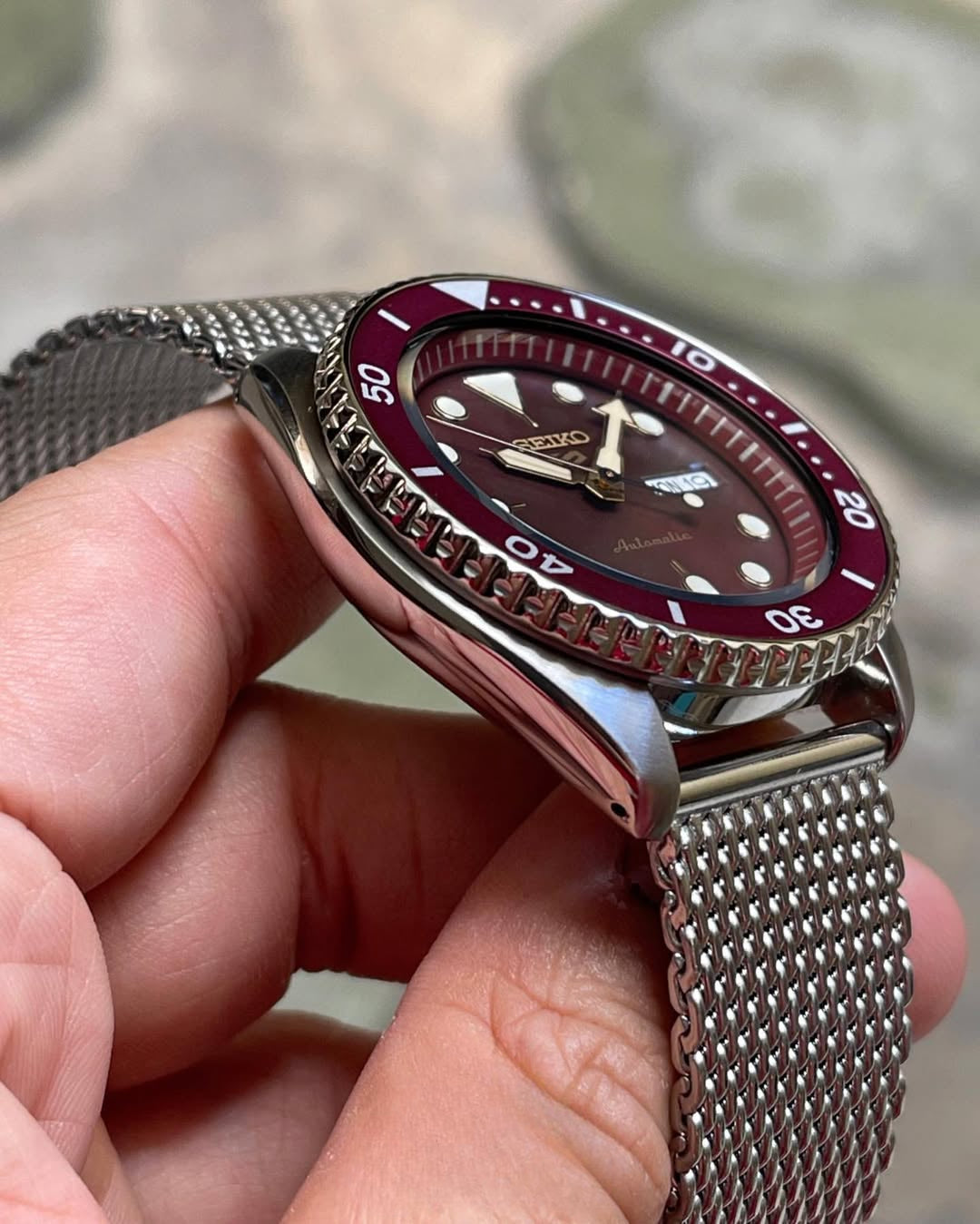 Seiko 5 Sports SRPD69K1 automatico 42,5mm quadrante rosso rubino acciaio uomo