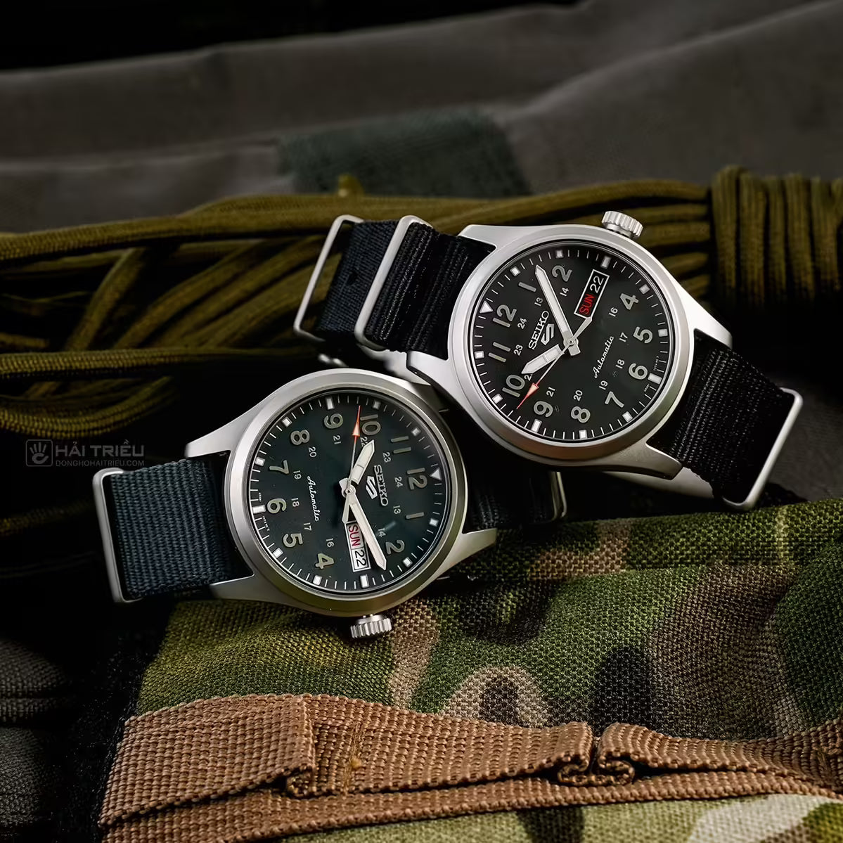 Seiko 5 Sports Automatico Quadrante Grigio 39.4mm Stile Khaki Field SRPG31K