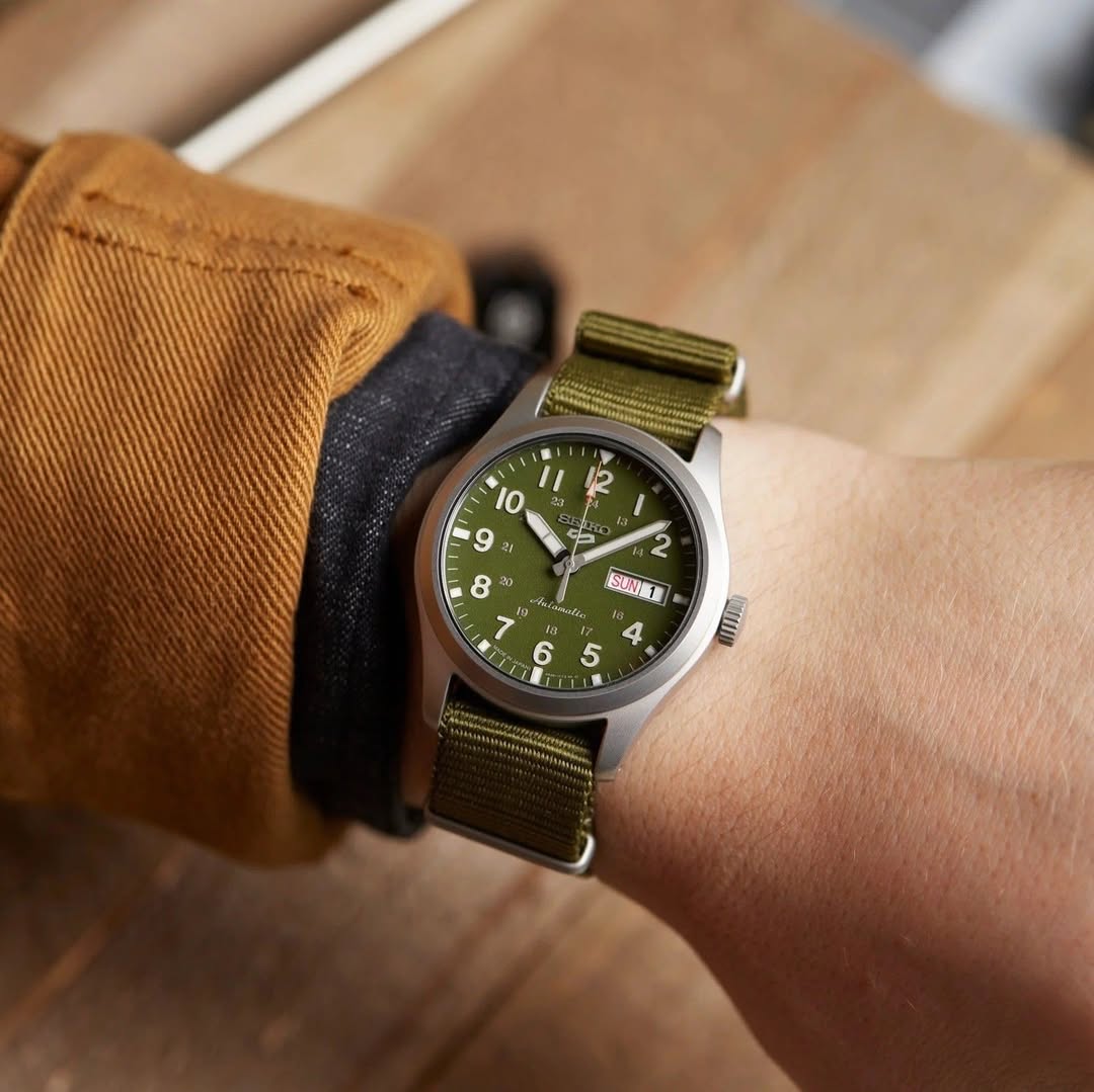 Seiko 5 Sports SRPG33K1 automatico verde 39.4mm nylon calibro 4R36 uomo field watch