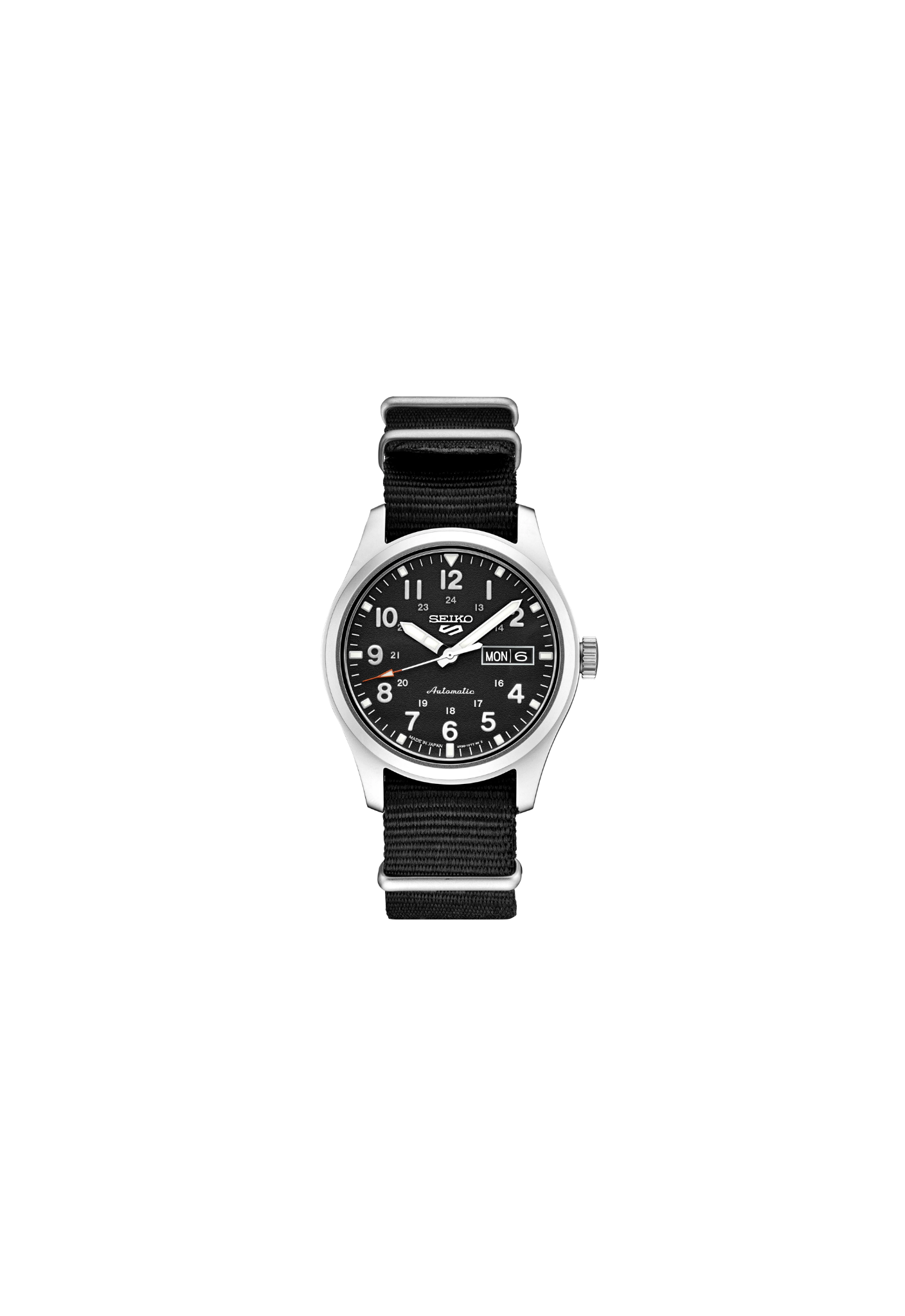 Seiko 5 Sports SRPG37 automatico nero 39.4mm nylon calibro 4R36 uomo field watch