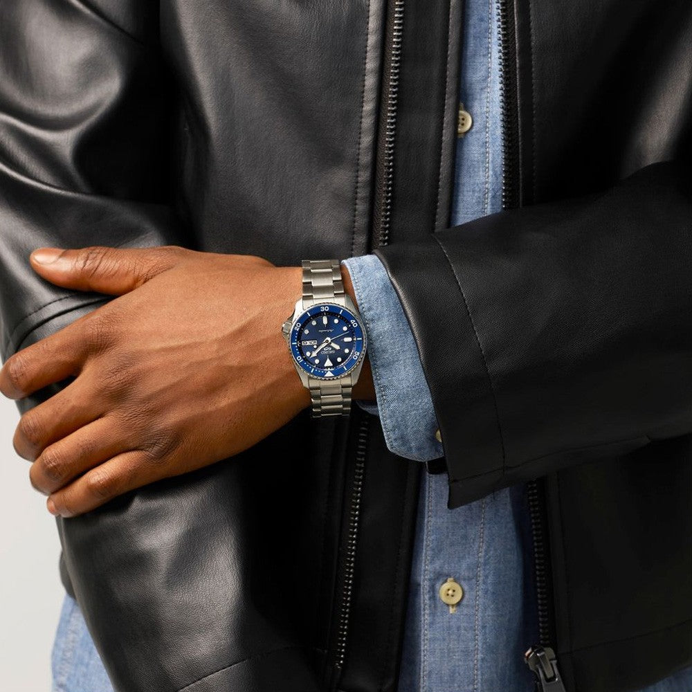 Seiko 5 Sports SRPL77 automatico 38mm acciaio quadrante blu calibro 4R36 uomo